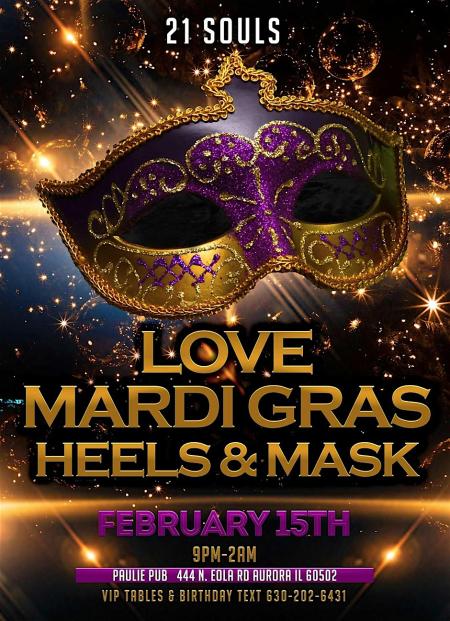 Love Mardi Gras - Heels & Mask