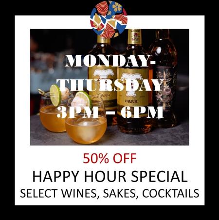 50% Off Happy Hour Special