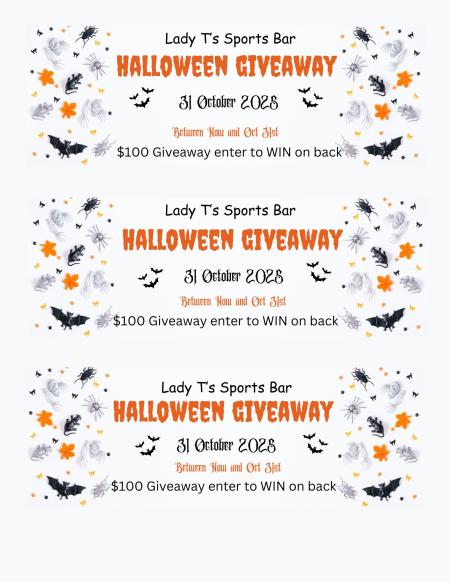 Halloween Giveaway @ Lady T's Sports Bar