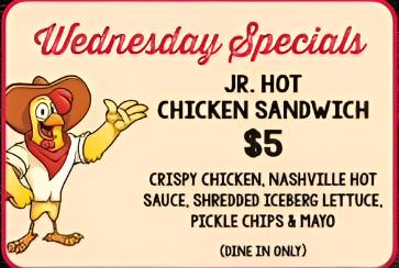 $5 Jr Hot Chicken Sandwich