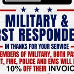 10% Off for First Responders & Military