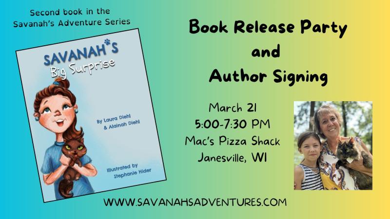 Savanah's Big Surprise Book Release and Author Signing