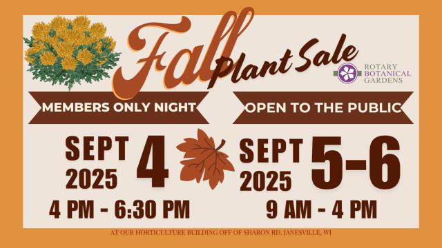 Rotary Botanical Gardens’ Annual Fall Plant Sale Returns September 4-6