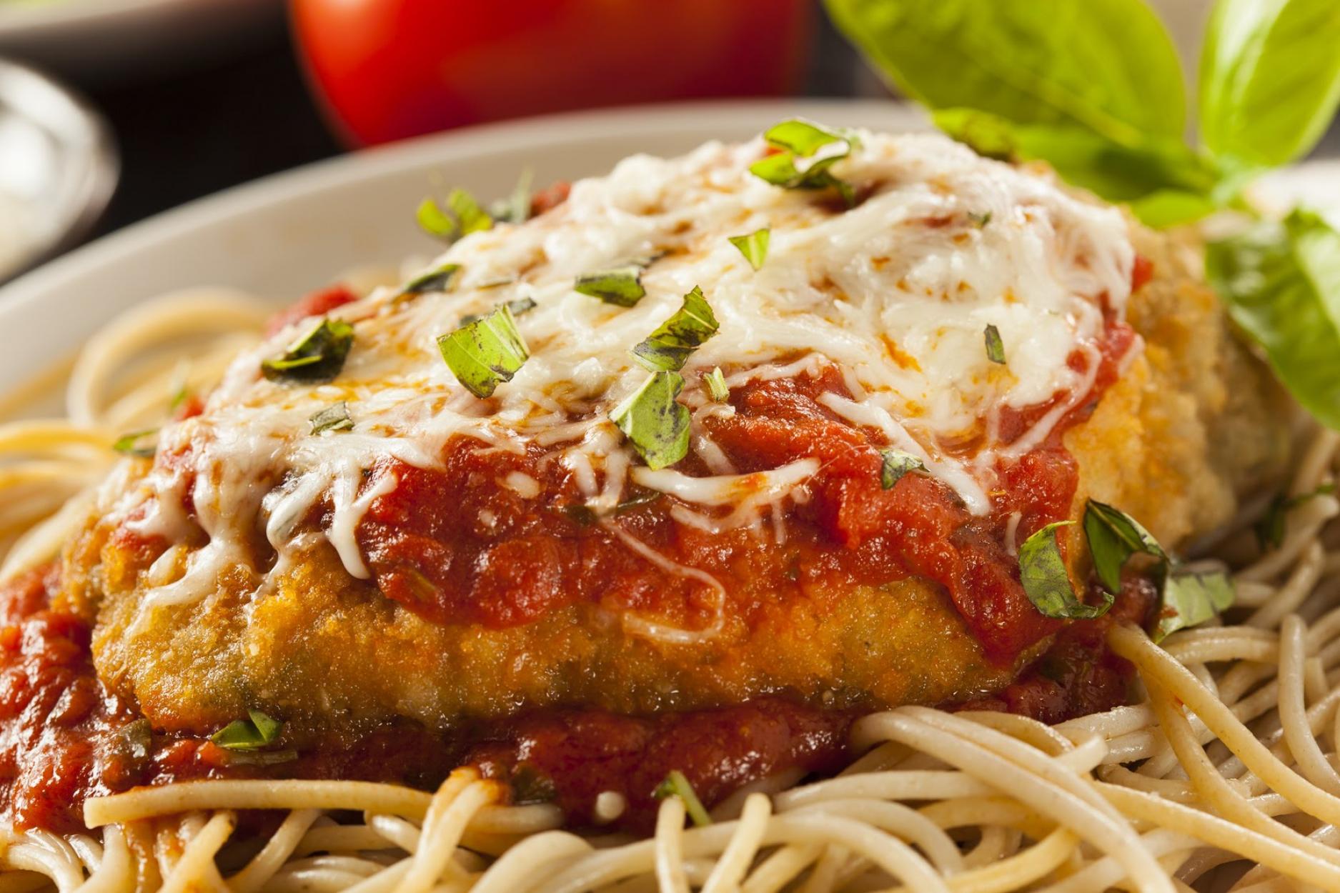 Veal or Chicken Parmagiana, $12.95