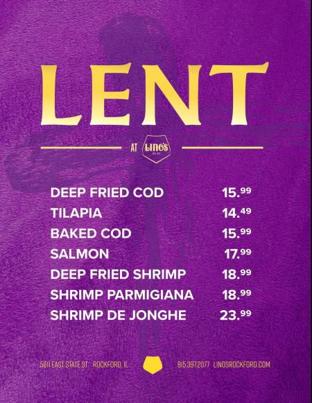 Lent Menu at Lino's