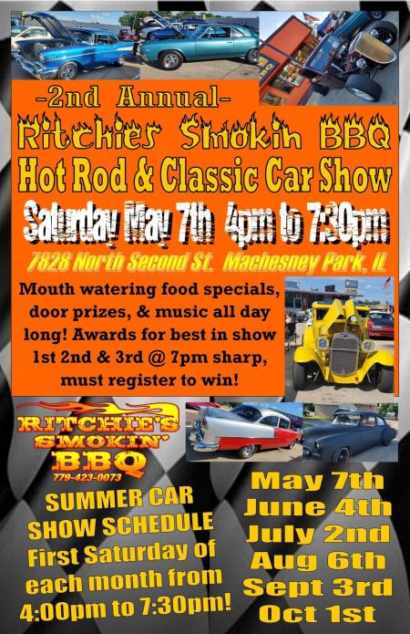 Ritchie’s Smokin’ BBQ 2nd Annual Hot Rod & Classic Car Show | Machesney ...