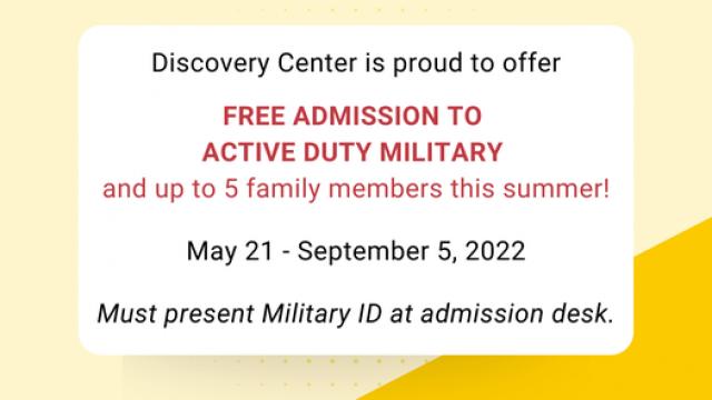 Free admission to active duty military