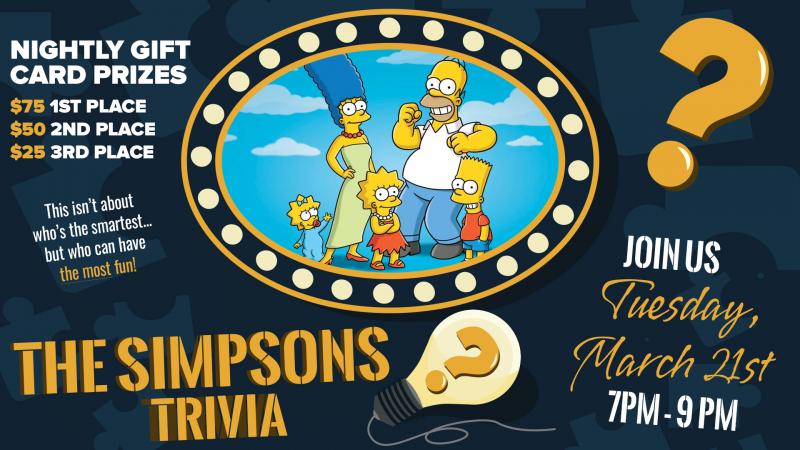 The Simpsons Tv Show Themed Trivia Night | Loves Park, IL | Rockford Buzz