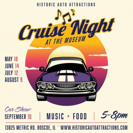 Cruise Night at The Museum - Historic Auto Attractions in Roscoe, IL