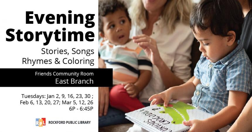 Evening Storytime: Stories, Songs, Rhymes, & Coloring