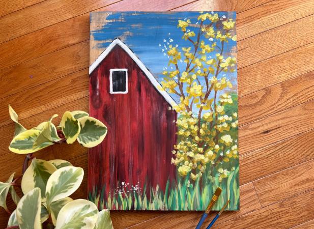 Spring Barn Painting
