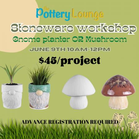 Stoneware Workshop- Gnome Planter or Mushroom