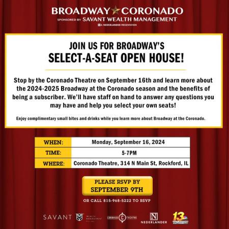 Coronado Theatre's Broadway Select-A-Seat Open House