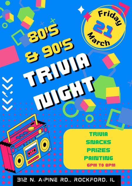 80's & 90's Trivia and Paint Night - Rockford IL