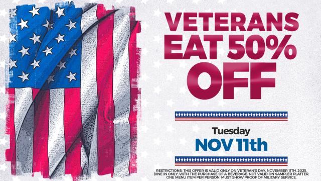 50% Off For Vets On Veteran's Day