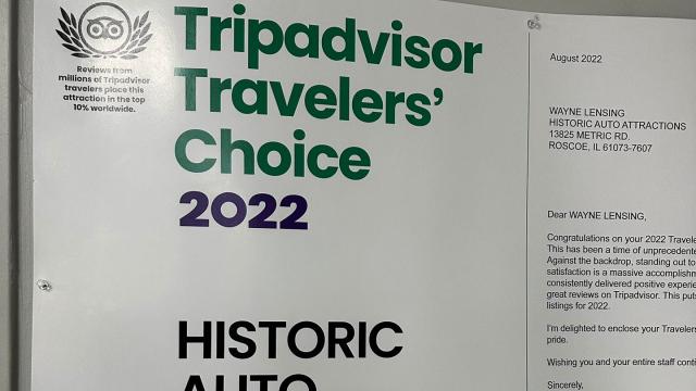 2022 TripAdvisor Travelers Choice Plaque! 