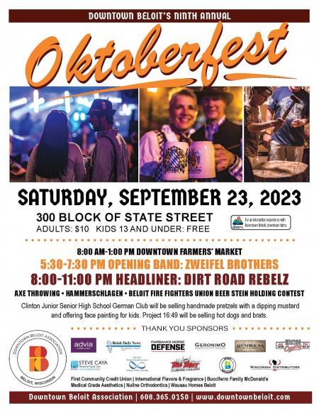 Oktoberfest: A Night of Music, Fun, and Community Support in Downtown Beloit!