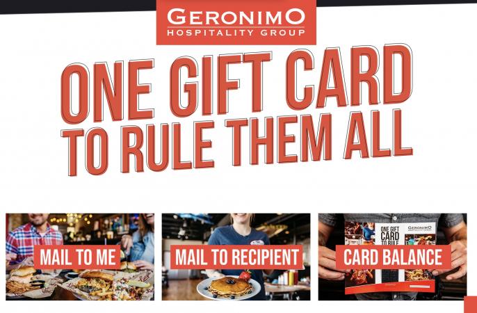Geronimo Hospitality Group Gift Cards!