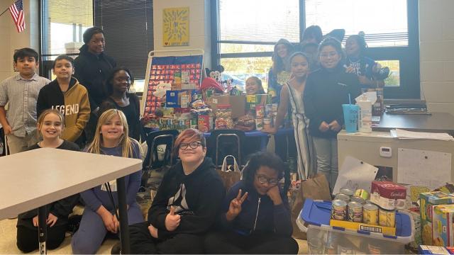 Robinson's Student Council hosted a school-wide food drive in December