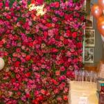 Bridal shower flower backdrop!