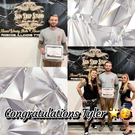 Congratulate Tyler for Completing his Tattooing Apprenticeship.