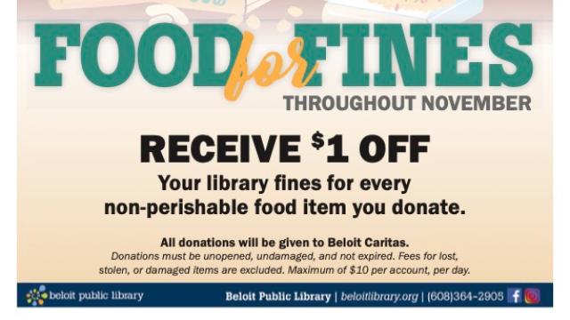 Food for Fines: Clear Your Library Fines and Give Back!