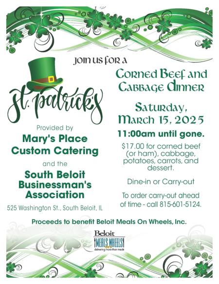 St. Patrick’s Day Corned Beef & Cabbage Dinner