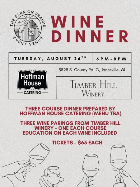 Wine Dinner with Hoffman House Catering and Timber Hill Winery